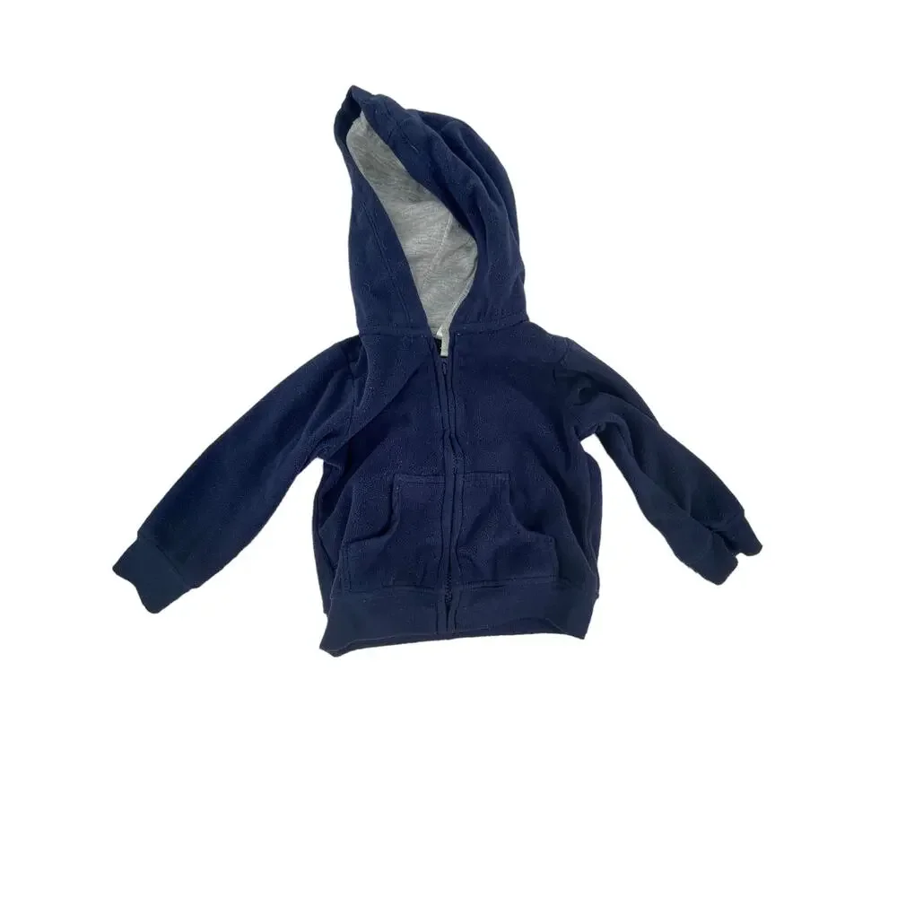 Carter's Simple Joys Gray Navy Blue 2 Full Zip Hoodies Baby Size 12 Months